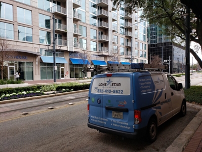 lone star van at office building